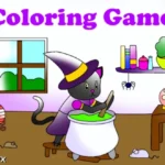 Play Cat Witch Coloring Game